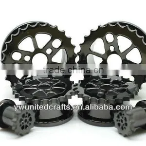 Sprocket Blackline Screw Fit Flesh Tunnels Ear Gauge Plugs thumbnail-1
