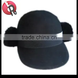 Wool Felt Hat With Fur Ball thumbnail-2