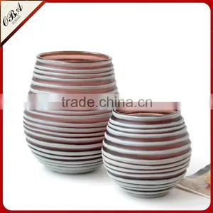 Best Selling Handmade Purple Carved Glass Vase With White Stripe thumbnail-1