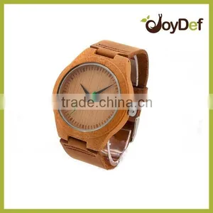 Most Popular Leather Strap Dark Color Wood Watch Factory Make in China thumbnail-1