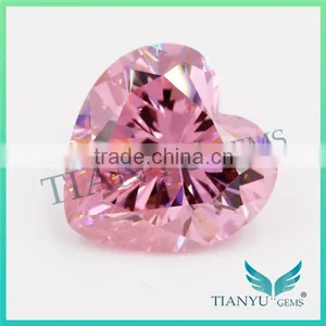 Wholesale Synthetic Heat CZ Stone 8*8 Pink Heart Cut Loose Cubic Zirconia Price thumbnail-1