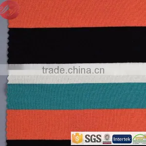 Auto Stripe Yarn Dyed Rayon Viscose Lycra Single Jersey Fabric thumbnail-2