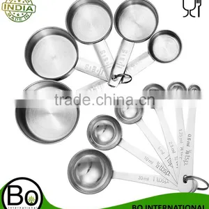 11-Piece Stainless Steel Measuring Spoons/Cups Set - Premium Stackable Tablespoons Measuring Set for Dry and Liquid Ingre thumbnail-4