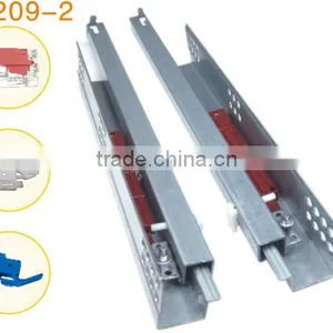 2 Fold Rebound Bottom Mounted Drawer Slide Rail thumbnail-1