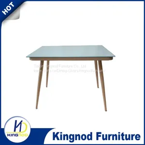 White Glass Metal Woodlike Heat Trandfer New Dining Room Table thumbnail-1