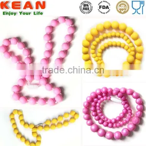 Silicone Teething Jewelry Champagne Navajo White DimGray Colors for You Choice Necklaces Silicone Bead Teething thumbnail-3