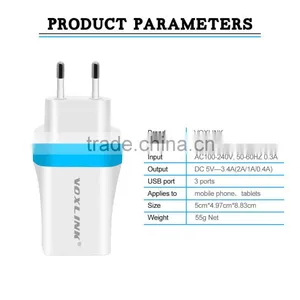VOXLINK Eu Plug 5V 3.4A 3 USB Ports Wall Charger Adapter With CE FCC ROHS thumbnail-6
