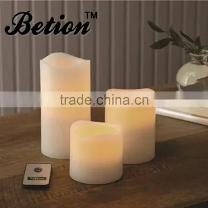 Flameless Led Candles 3pcs Led Flameless Paraffin Wax Candles With Remote Control Flameless Pillar Candles thumbnail-1