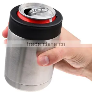 Double Wall 12 Ounce Vacuum Stainless Steel Beverage Chilled Can Cooler BPA Free Water Bottle Flask thumbnail-6