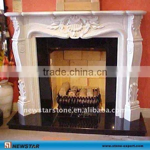 White Marble Stone Fireplaces thumbnail-1