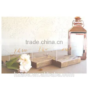Set of 1-10 Wood and Acrylic Table Numbers thumbnail-1