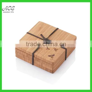 Custom Bamboo Coasters Laser Engraved Bamboo Coasters Bamboo Placemat thumbnail-1