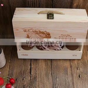 Wooden Wine Box With Handle thumbnail-5