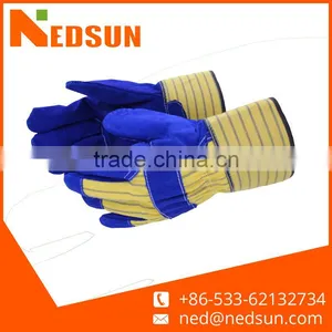 Customized Split Protection Labour Cowhide Leather Glove for Workers thumbnail-1