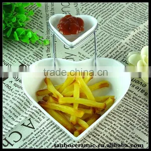 2 Sizes Party Decoration 2 Tier White Shaped Porcelain Plate Tableware Wholesale thumbnail-4