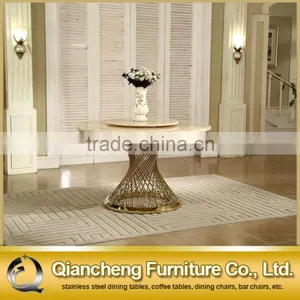 Heavy Stainless Steel Dining Table With Antique Top thumbnail-5