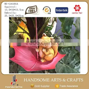 Garden Outdoor Decoration CeramicTortoise Figurine Animal Statue and Iron Umbrella Metal Bird Feeder thumbnail-3