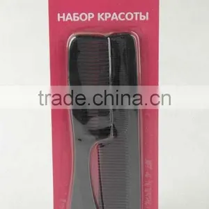 2PC Staggered Comb Set/ Plastic Hair Brush thumbnail-1