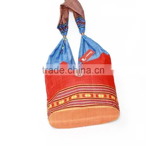 Embroidery Shoulder Bag, Mini Brocade Fabric Bags, Ethnic Handicraft Souvenirs From Vietnam thumbnail-2