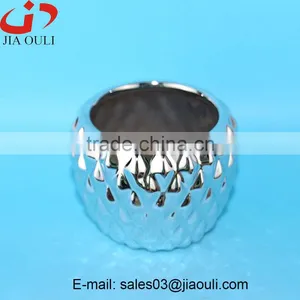 MINI Pineapple Shape Plating Silver Garden Pots Ceramic, Nursery Pots thumbnail-3