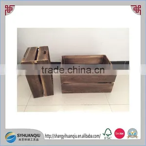 Shabby Chic and Dark Washed Wooden Furit Crate thumbnail-1