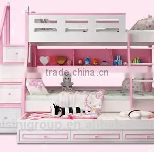 Color Life Mini Children Kid Bed Furniture Wooden Bunk Bed Set for Twins Bedroom Room thumbnail-4