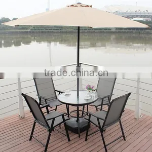 Glass and Metal Dining Table and Chair French Dining Set thumbnail-1