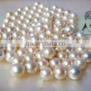 AA Grade Half Drilled Round Loose Akoya Pearls Size 6-6.5mm thumbnail-1
