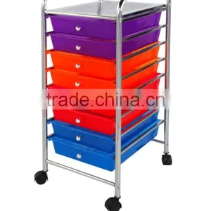 Colorful 10 Tier Plastic Storage Drawer Cart thumbnail-5