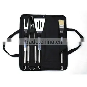 BQ-0025 / 4 Pcs Stainless Steel Handle BBQ Tool Barbecue Gift Set thumbnail-1