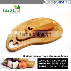 2017 New Creative Three-piece Acacia Wood Cutting Board Wood Kitchen Board thumbnail-1