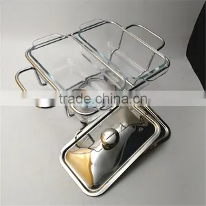Food Warmer For Catering Buffet Chafer Glass Chafing Dish thumbnail-3