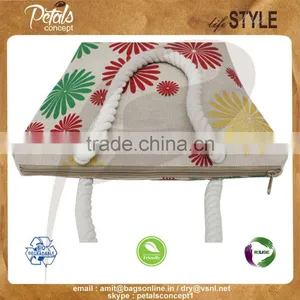 PP Laminated Juco Fabric Beach Bag With Twisted Rope Handle thumbnail-6