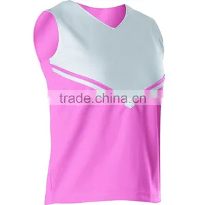 Custom Girls Cheerleader Costume Sleeveless Stripe Design Customized Cheerleading Crop Tops For Women thumbnail-1