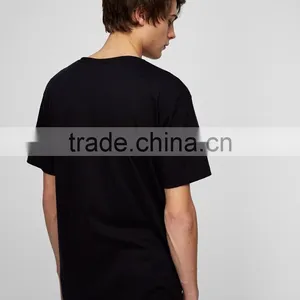 100% Cotton Fashion Design Custom Printing Shirts Mens Black T-shirt thumbnail-5