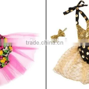 2016 China Low Price Wholesale Baby Sequin Romper Tutu Set With Headband and Skirt for Dancing thumbnail-6