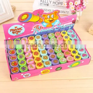 Kids Cartoon Flower Stamp Children Custom Plastic Rubber Self Inking Stampers Toys 60pcs/lot Scrapbooking Stamp thumbnail-1