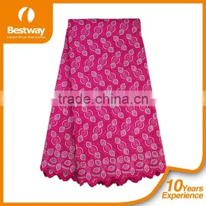 Bestwaytex Factory Price SL02009 Cotton Lace African Swiss Voile Lace Fabric With Stones thumbnail-6