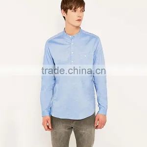 Cheap Round Bottom Casual Man Shirt Stylish High Collar Shirts for Men thumbnail-1