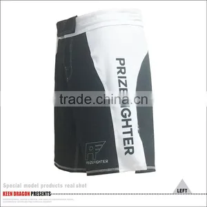 White and Black MMA Shorts Durable Martial Arts in Sportswear Men thumbnail-3
