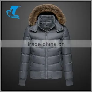 2016 Outdoor Men Waterproof Ultra Light Down Jacket With Fur Hood thumbnail-1