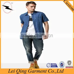 European Style Denim Blue 100% Egyptian Cotton Shirts thumbnail-1