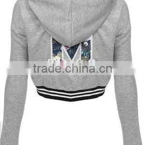 Plus Size Crop Top Letter Print Long Sleeve Zip Up Sweatshirt Sports Hoodie For Women thumbnail-2