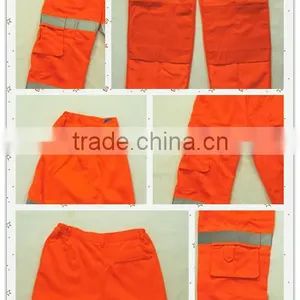 OEM Orange 100% Cotton hi Vis Safety Engineer Welder Cargo Work Pants for Men thumbnail-1