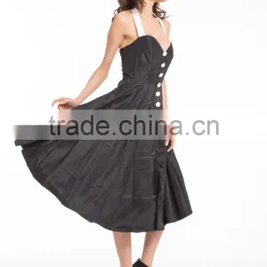 New Design Vintage Rockabilly Dress 1950's Retro Vintage Dress Halterneck 1950's Vintage Rockabilly Dress thumbnail-2