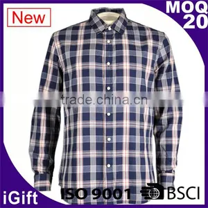 100% Cotton Yarn Dyed Men's Embroidered Long Sleeves Shirts thumbnail-1