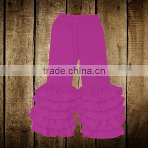 2016 Latest Designs Baby Muliti Ruffles Pants Girls Soild Colorful Leggings Kids Children Girls' Wholesale Ruffle Legging Pants thumbnail-4