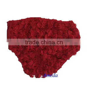 Romantic Ruby Red Rosettes Bloomers 6M-3Y thumbnail-1