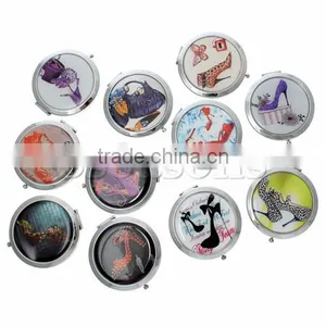 Custom Promotion Round High-Heeled Shoes Compact Mirror Compact Mirror thumbnail-2