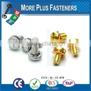 Taiwan M3 M12 M3-0.5 x 10mm DIN 7985 Phillips Drive Pan Head Grade A4 Stainless Steel Machine Screw With Hex Double Lock Washer thumbnail-4